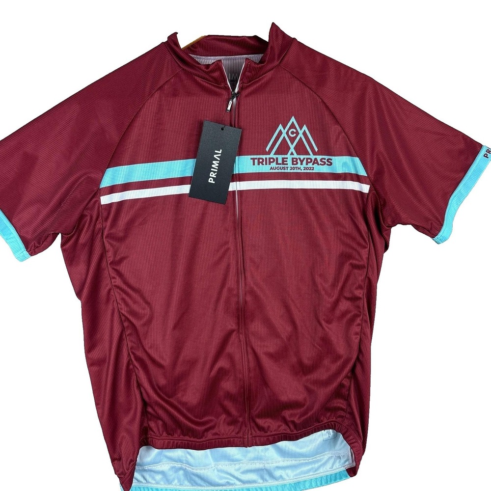 2022 Triple Bypass Primal Full Zip Cycling‎ Jersey Mens Large (New With Tags)